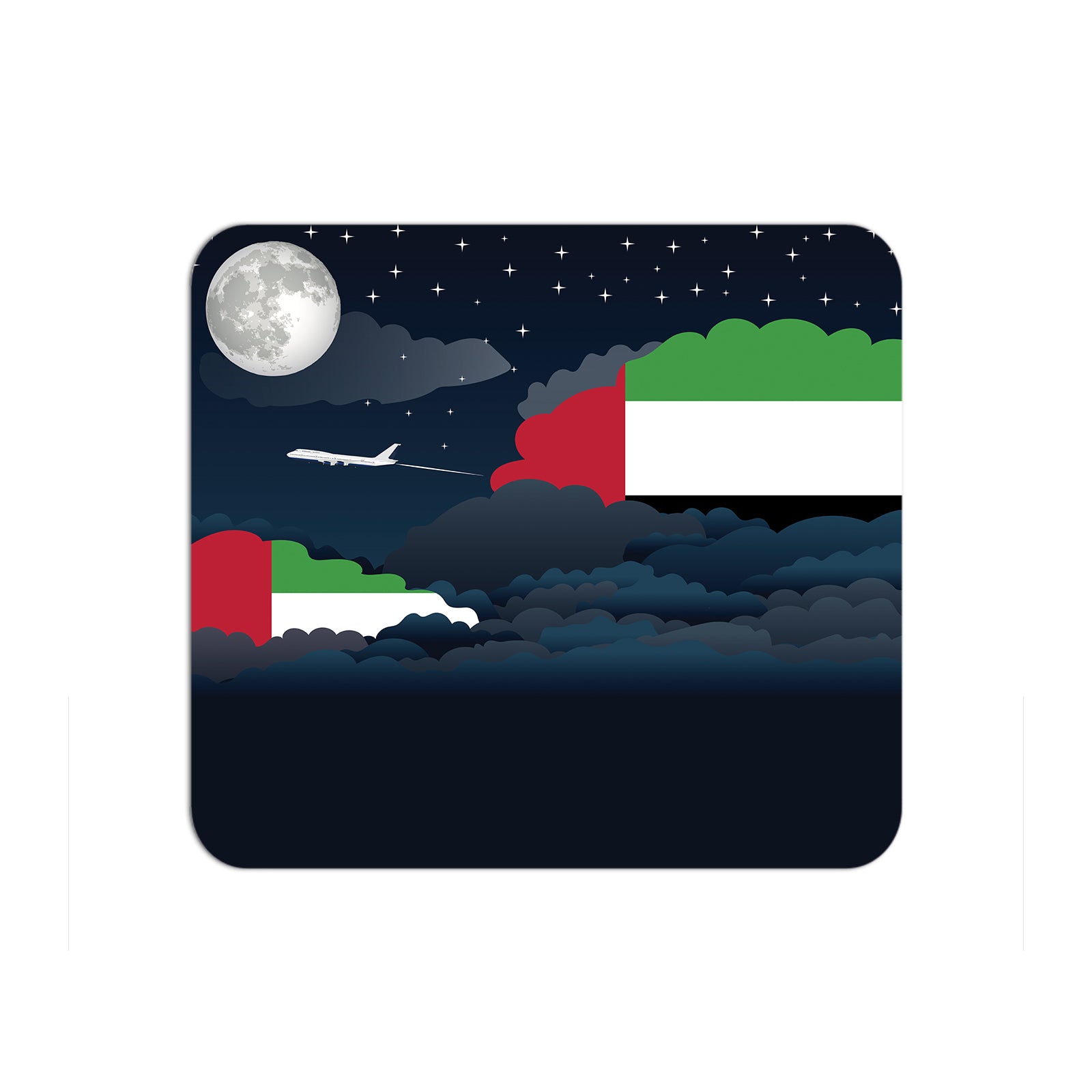 UAE Airplane Airport Flight Night Clouds Mousepad 