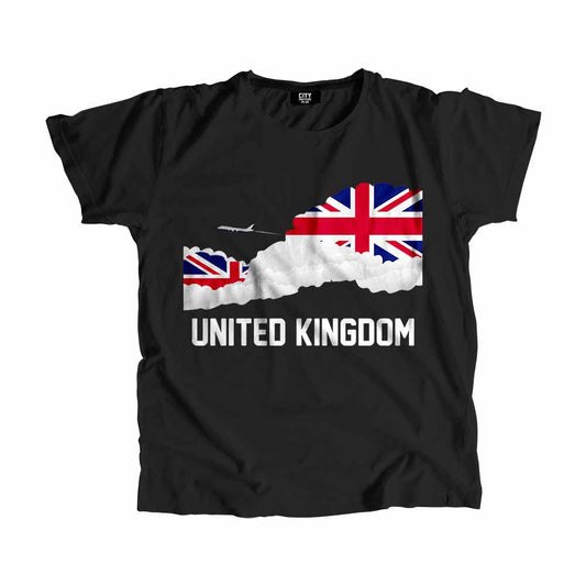 United Kingdom Flags Clouds Men Unisex T-Shirt