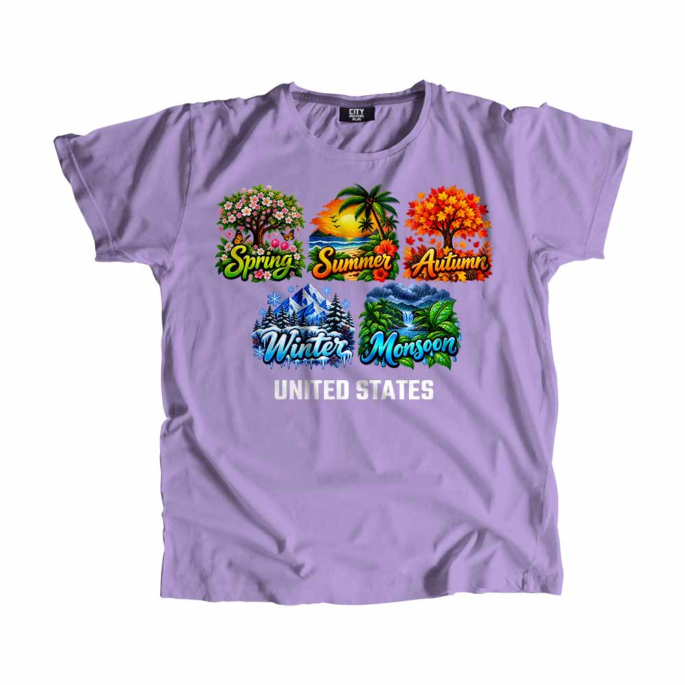 UNITED STATES Seasons Seasons Unisex T-Shirt | City Posters Plus