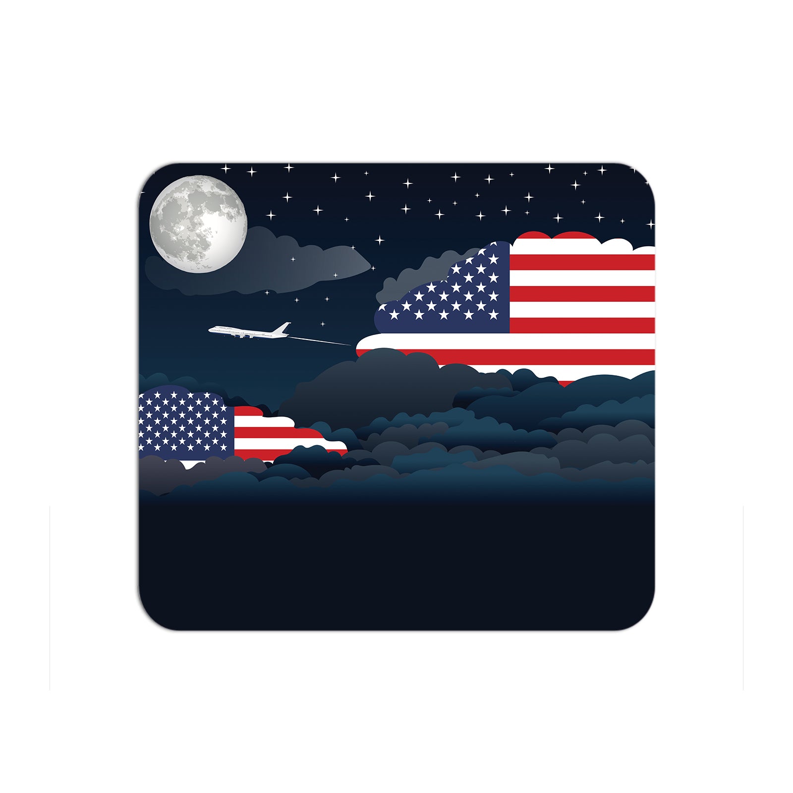 USA Airplane Airport Flight Night Clouds Mousepad 