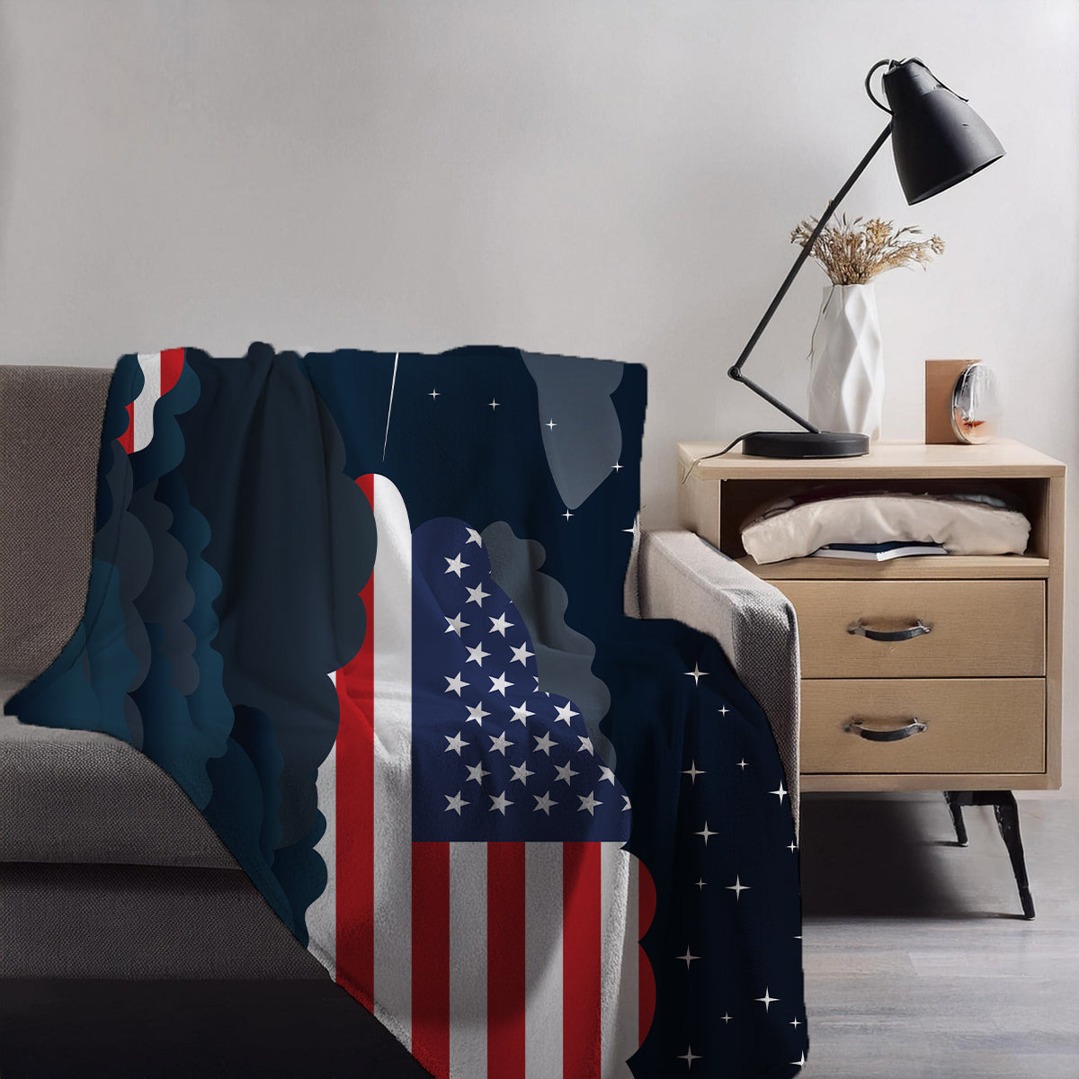 USA Night Clouds Blanket Throw