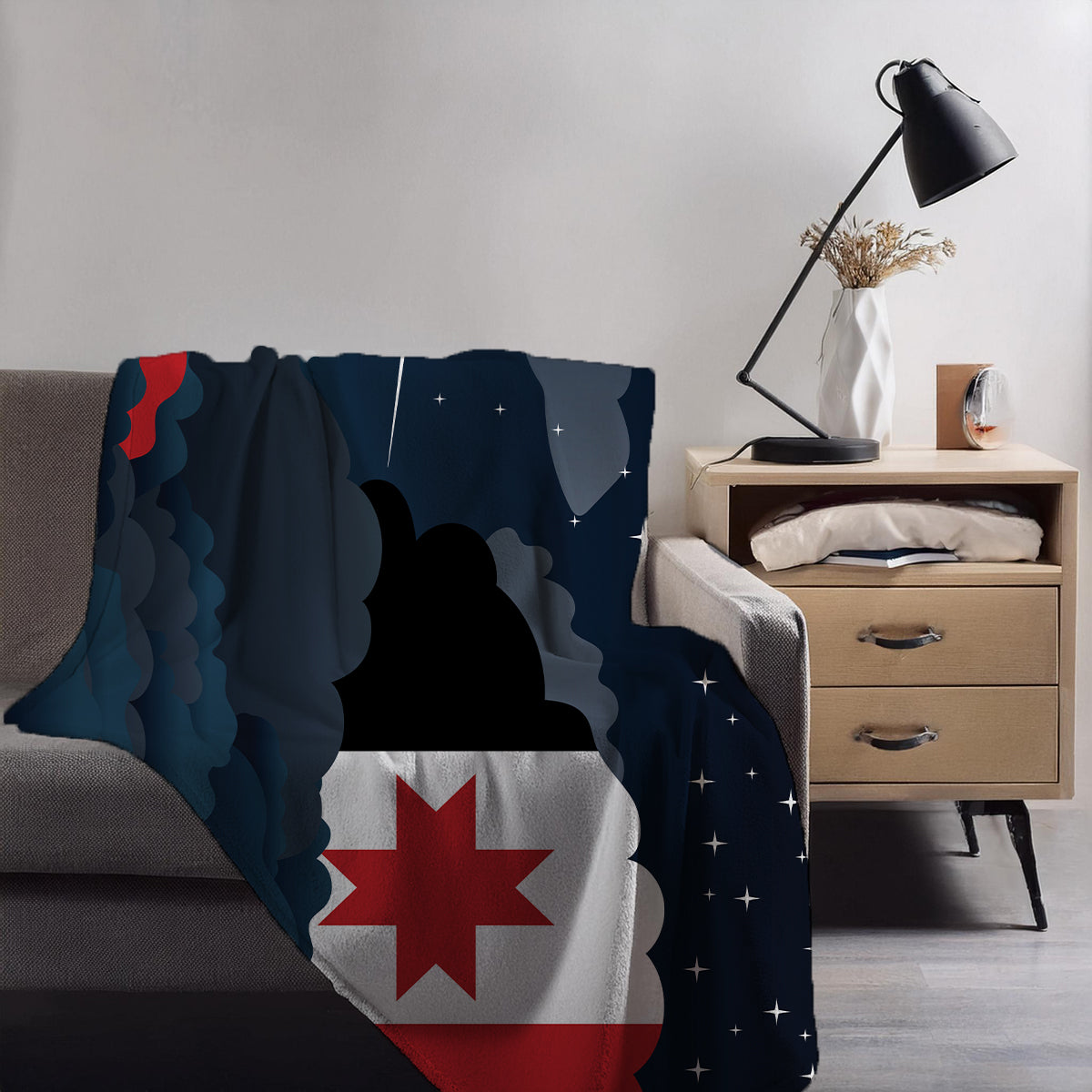 Udmurtia Night Clouds Blanket Throw