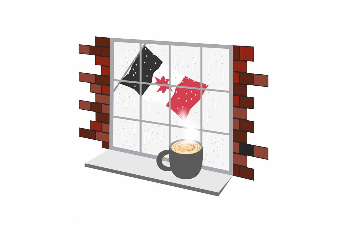Udmurtia Coffee Rain Window Fridge Magnet