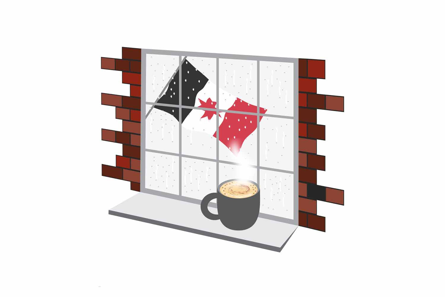Udmurtia Coffee Rain Window Fridge Magnet