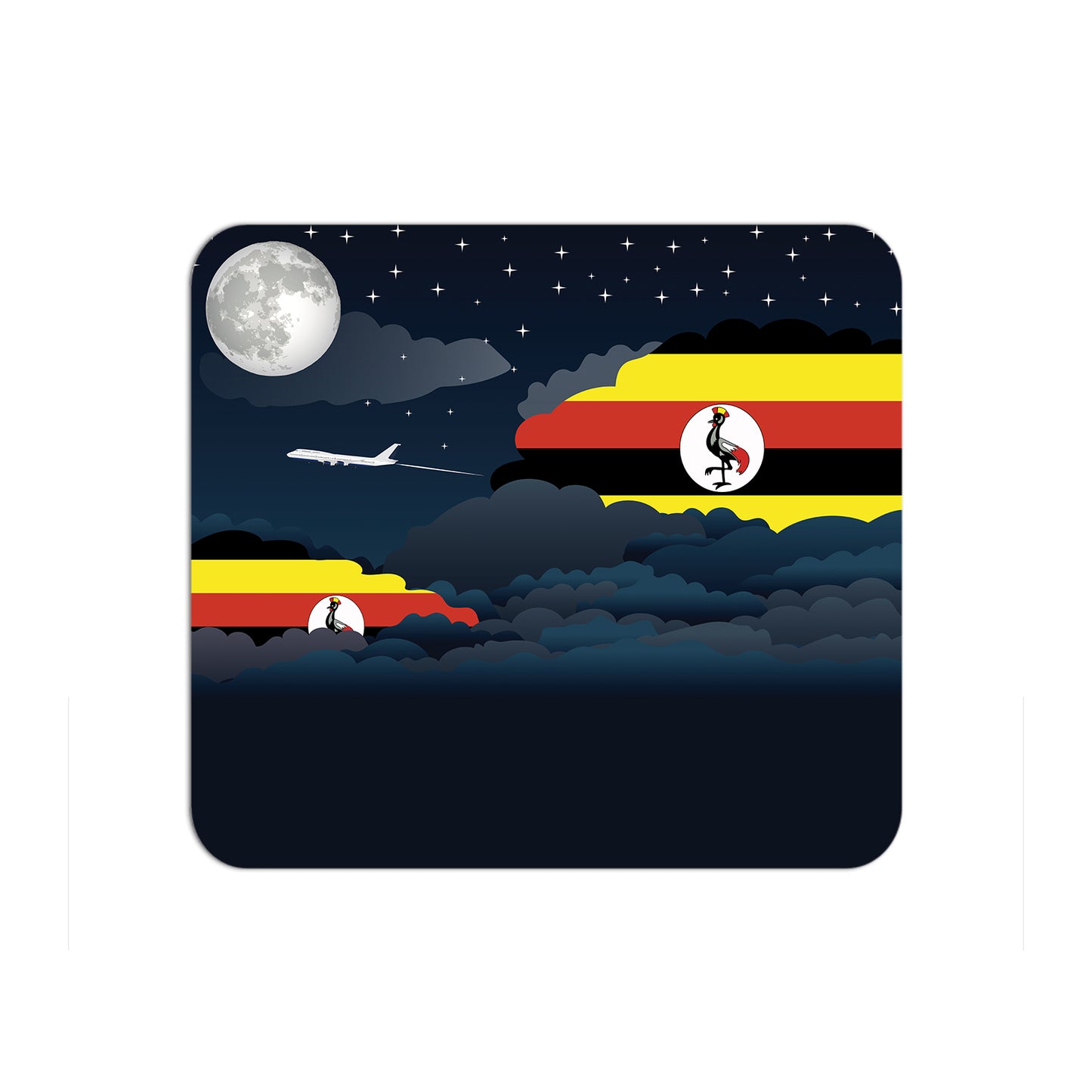 Uganda Airplane Airport Flight Night Clouds Mousepad 