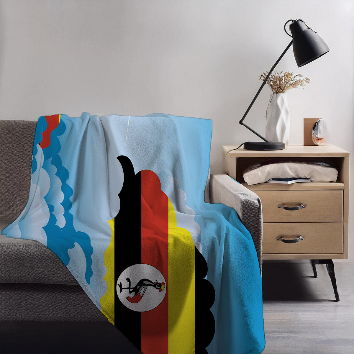 Uganda Day Clouds Blanket Throw