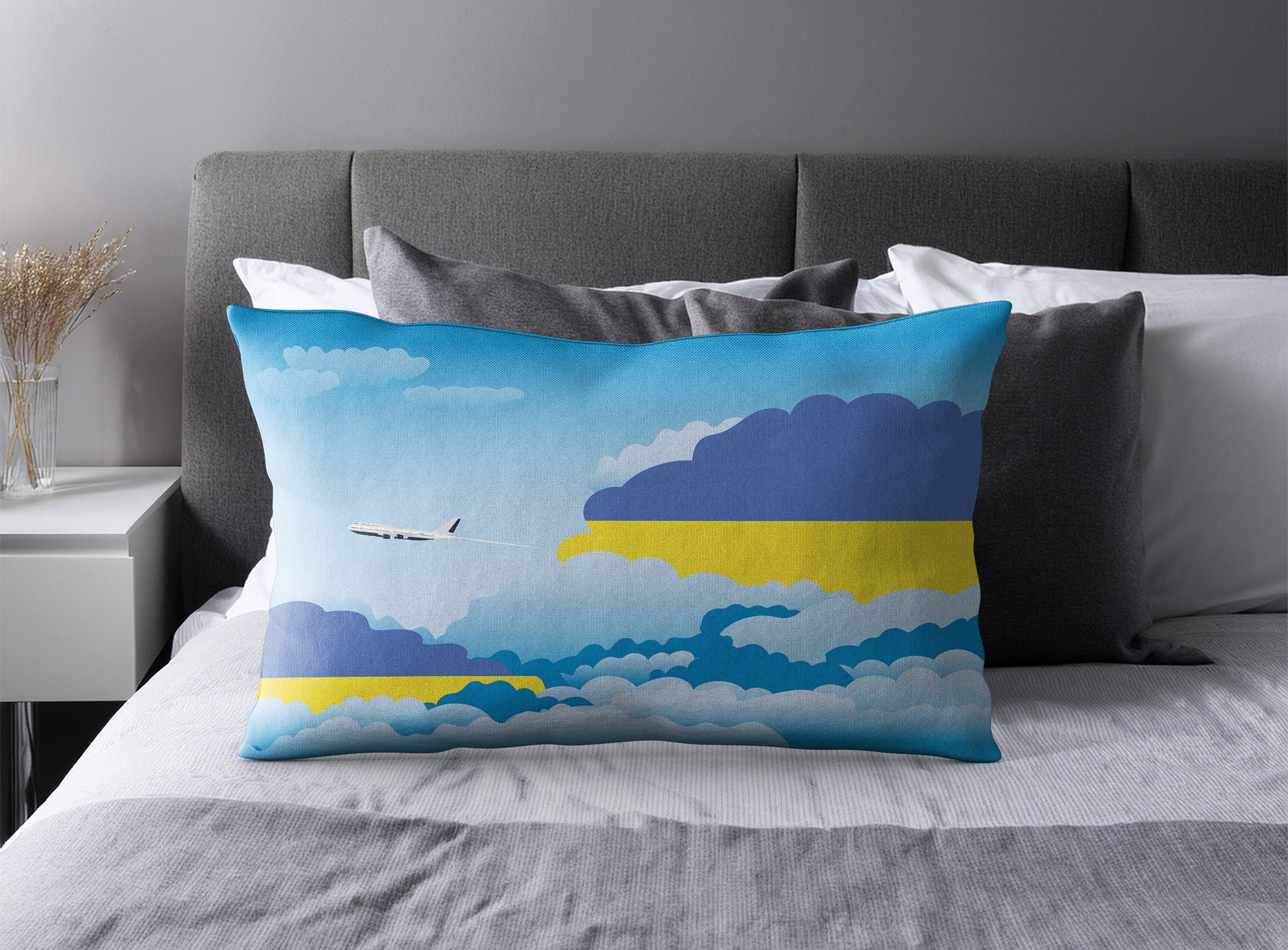 Ukraine Day Clouds Pillow Case