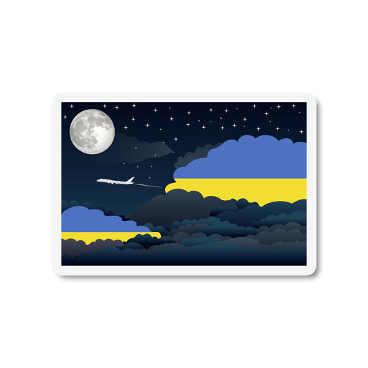 Ukraine Night Clouds Fridge Magnet