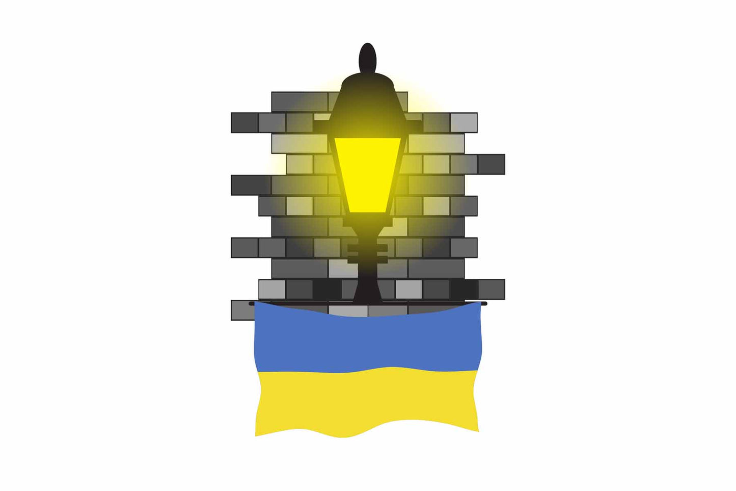 Ukraine Street Lamp Bricks Sticker