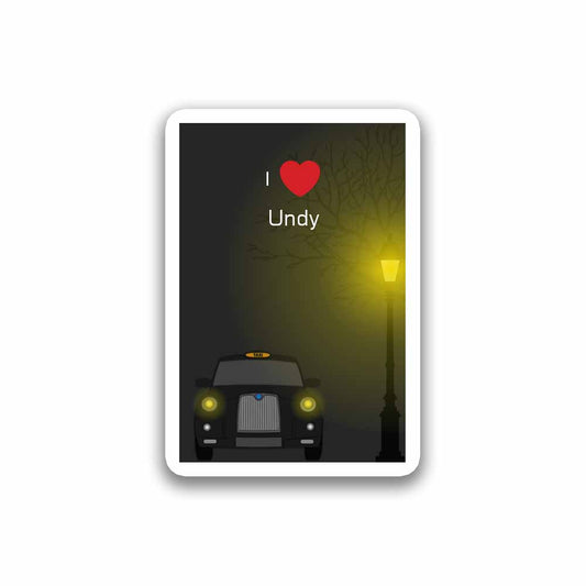 Undy Love Taxi Black Sticker