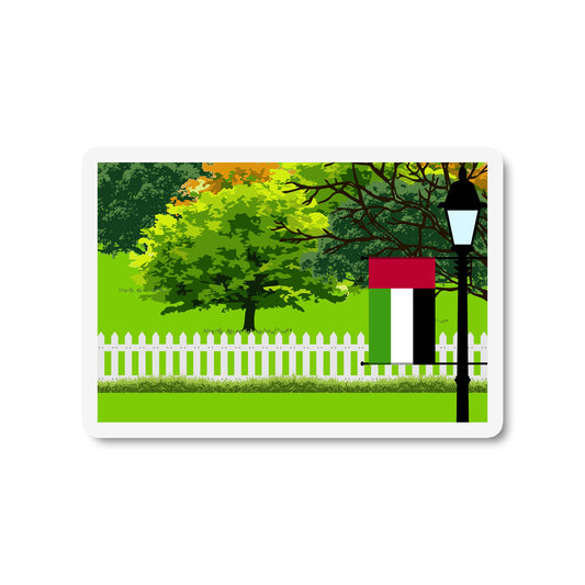 United Arab Emirates Trees and Street Lamp Sticker