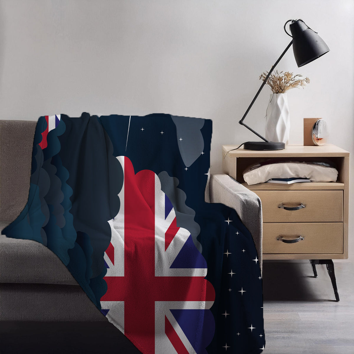 United KIngdom Night Clouds Blanket Throw
