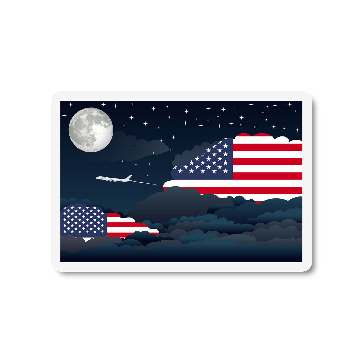 United States Night Clouds Magnet