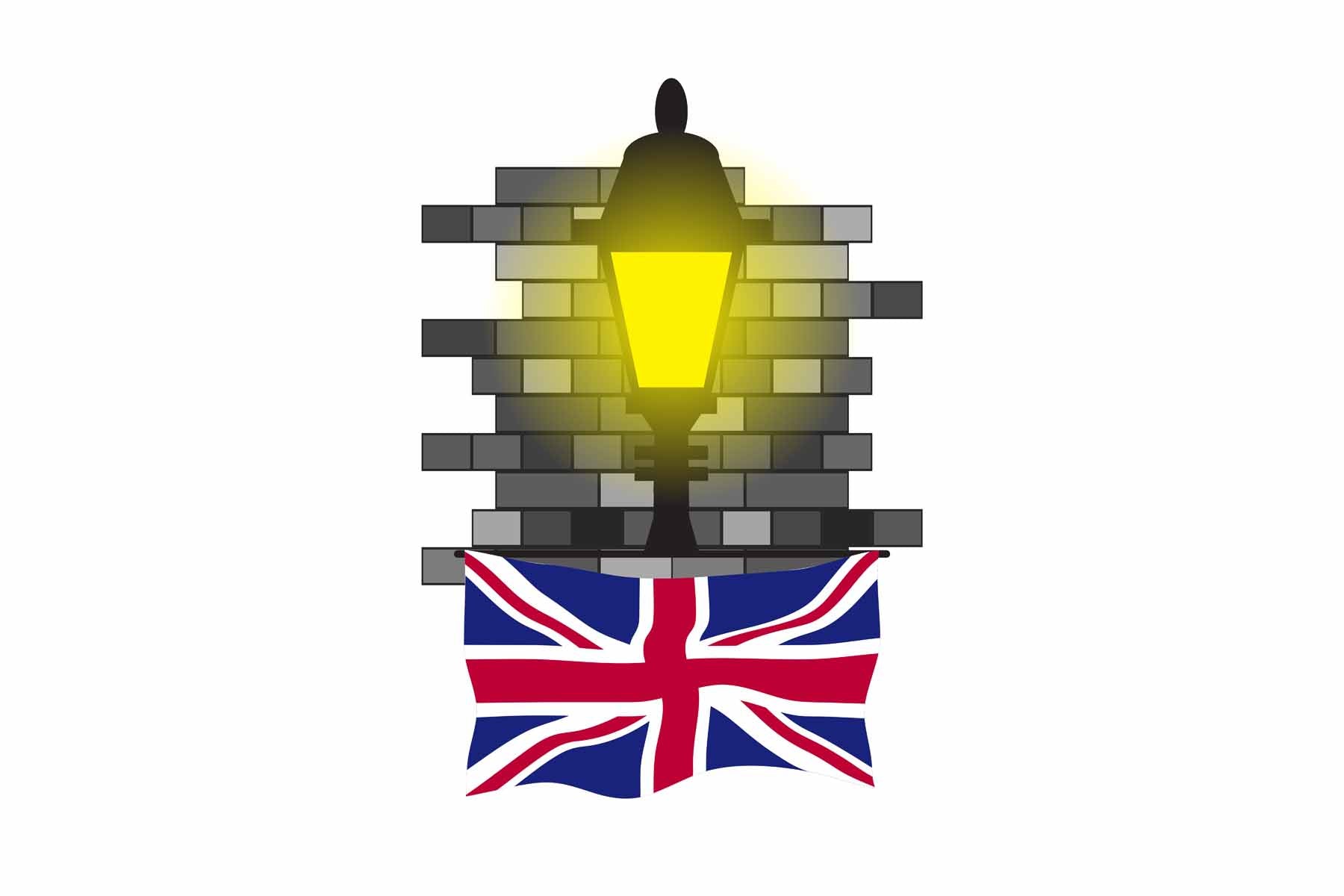 United KIngdom Street Lamp Bricks Fridge Magnet