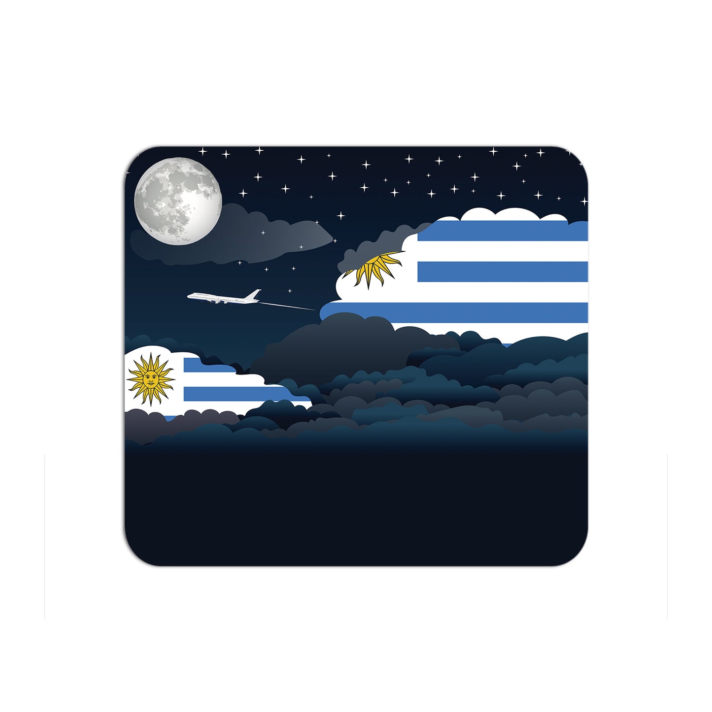 Uruguay Airplane Airport Flight Night Clouds Mousepad 