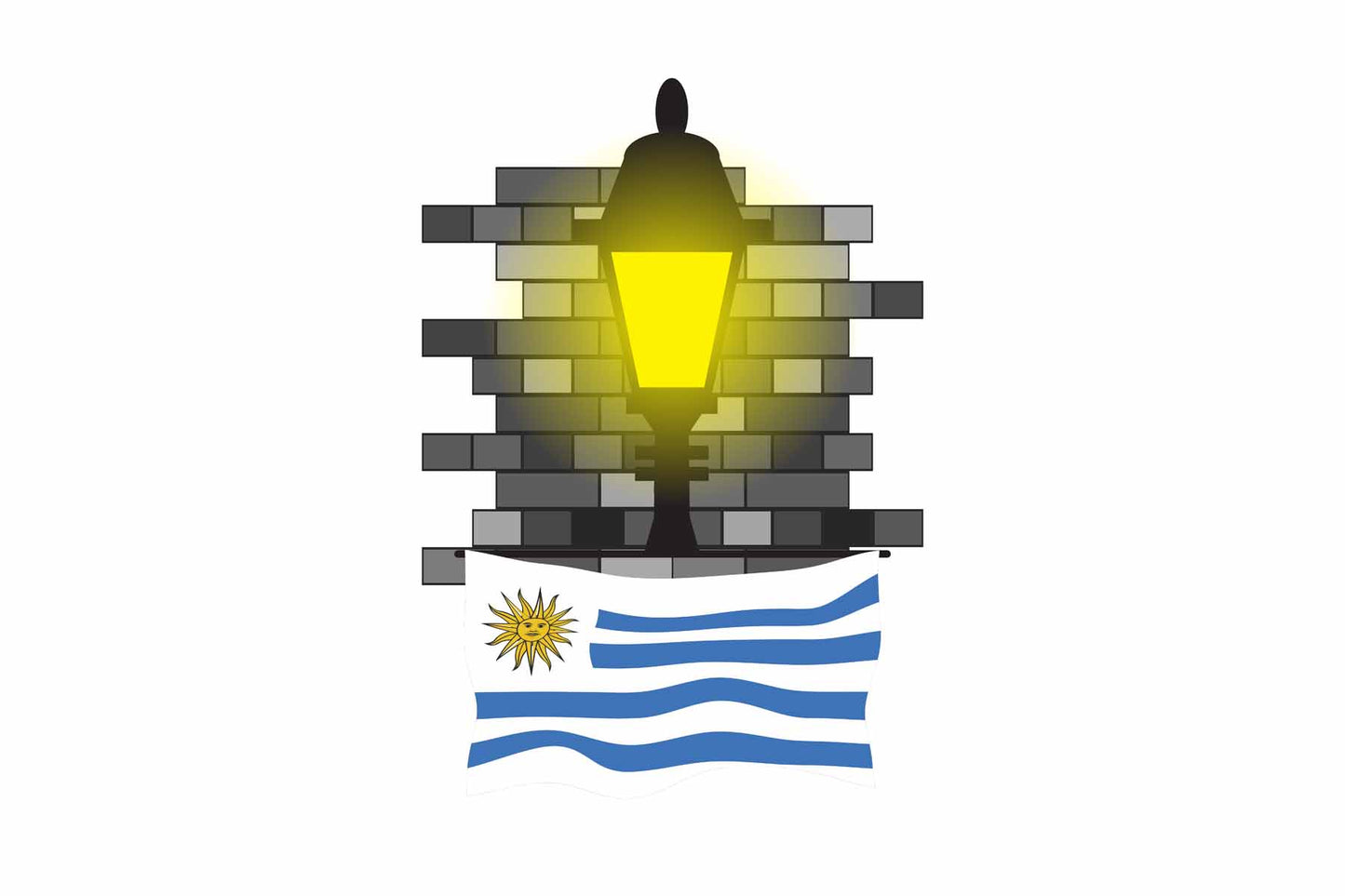 Uruguay Street Lamp Bricks Fridge Magnet