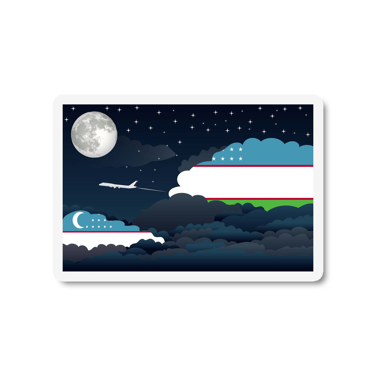 Uzbekistan Night Clouds Fridge Magnet