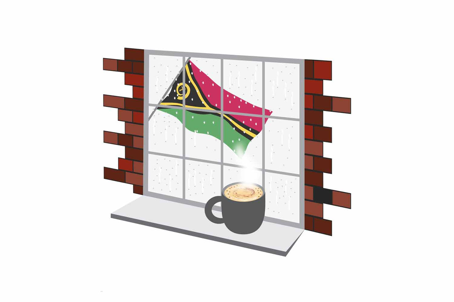Vanuatu Coffee Rain Window Fridge Magnet