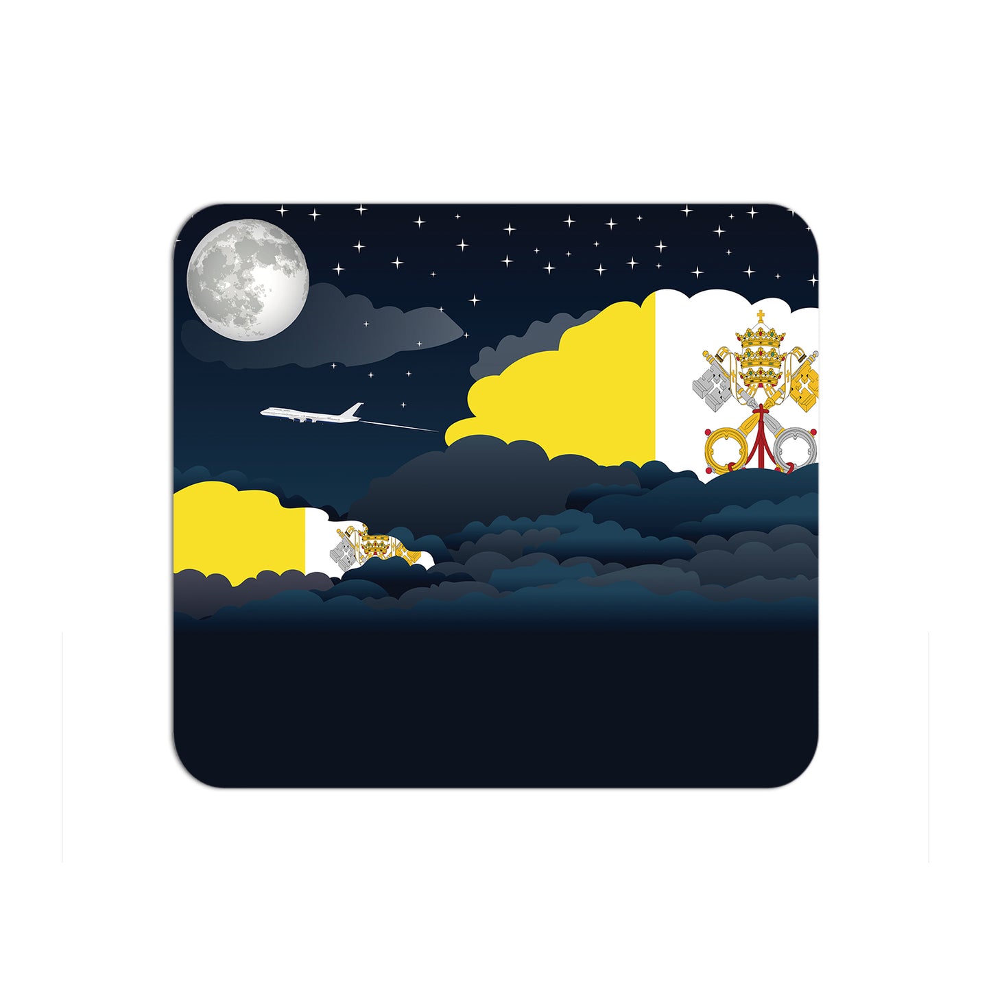Vatican City Holy See Airplane Airport Flight Night Clouds Mousepad 