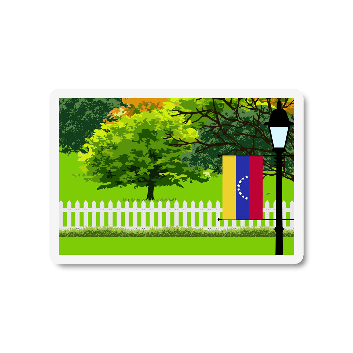 Venezuela Trees and Street Lamp Sticker