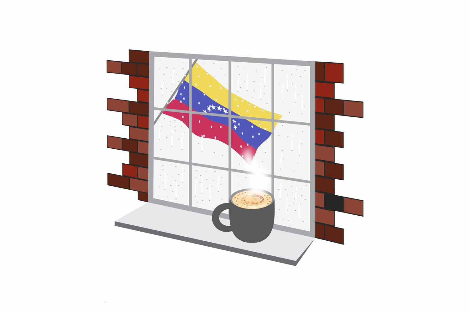 Venezuela Coffee Rain Window Fridge Magnet