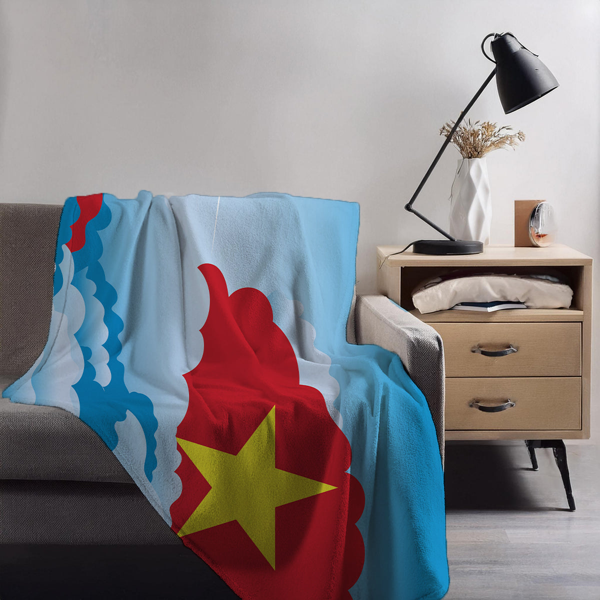 Vietnam Day Clouds Blanket Throw