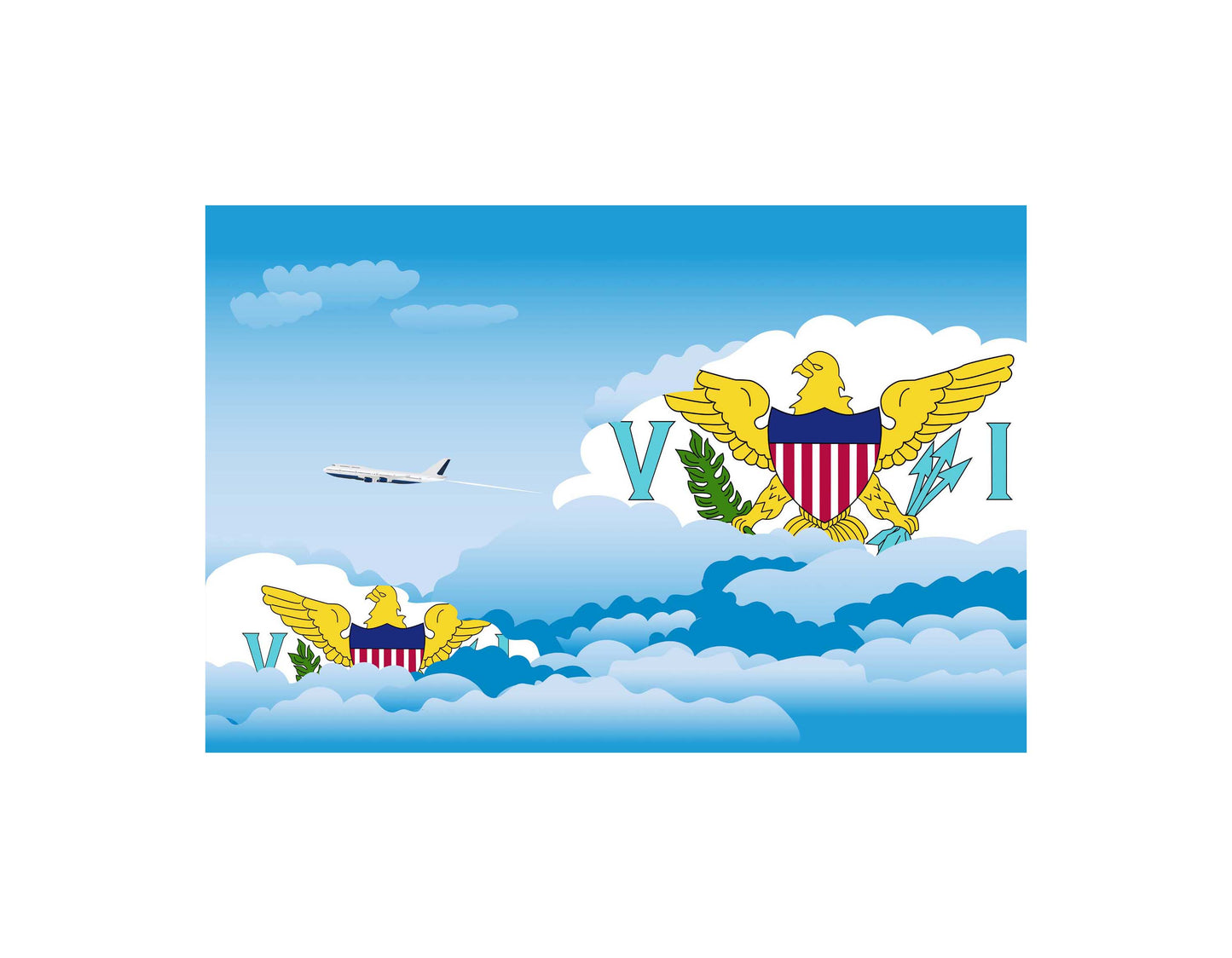 Virgin Islands  US Day Clouds Canvas Print Framed