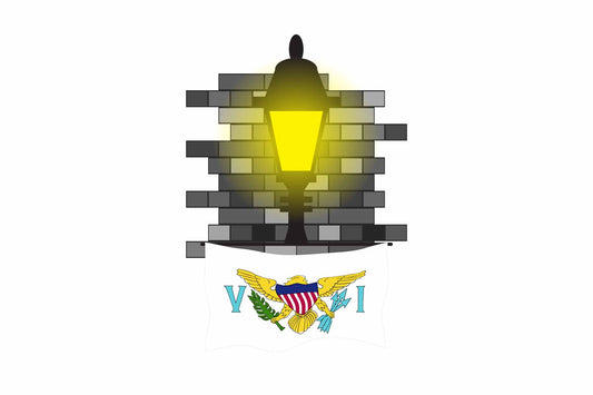 Virgin Islands US Street Lamp Bricks Sticker