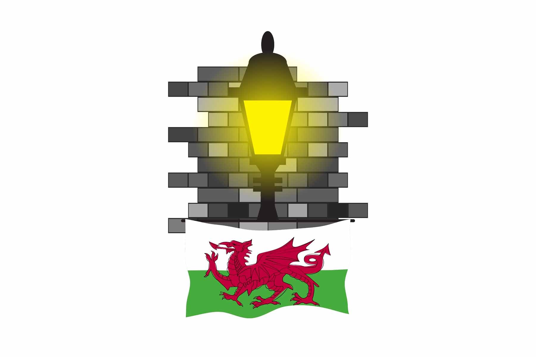 Wales Street Lamp Bricks Sticker