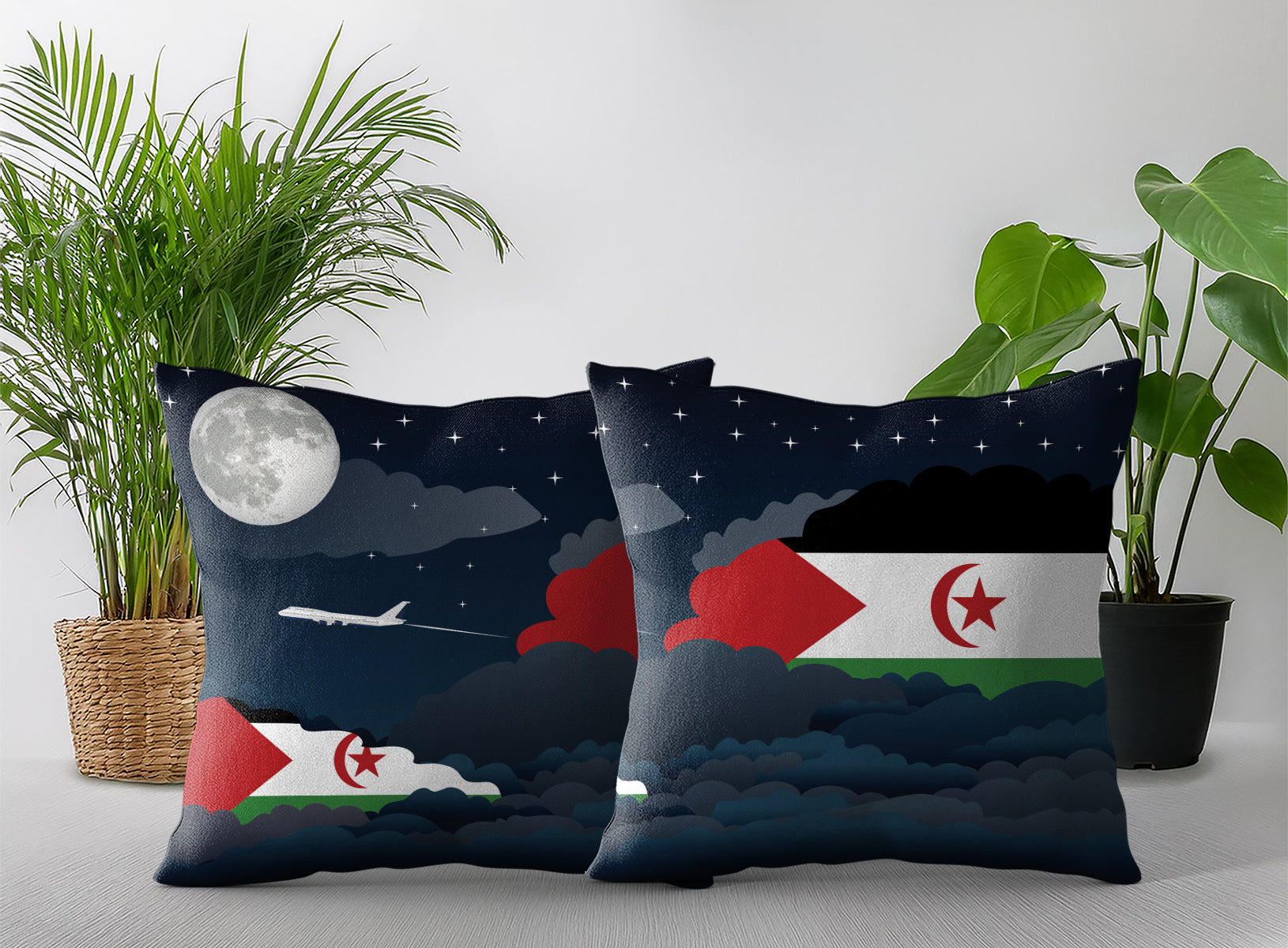 Western Sahara Night Clouds Pillow Case and Pillow Throw