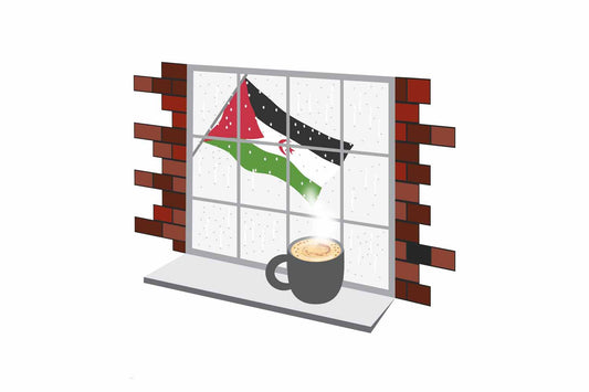 Western Sahara Coffee Rain Window Fridge Magnet