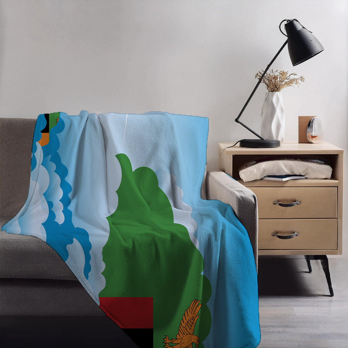 Zambia Day Clouds Blanket Throw