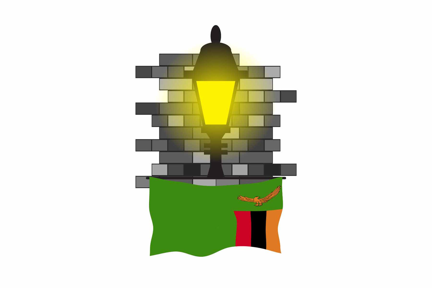 Zambia Street Lamp Bricks Sticker