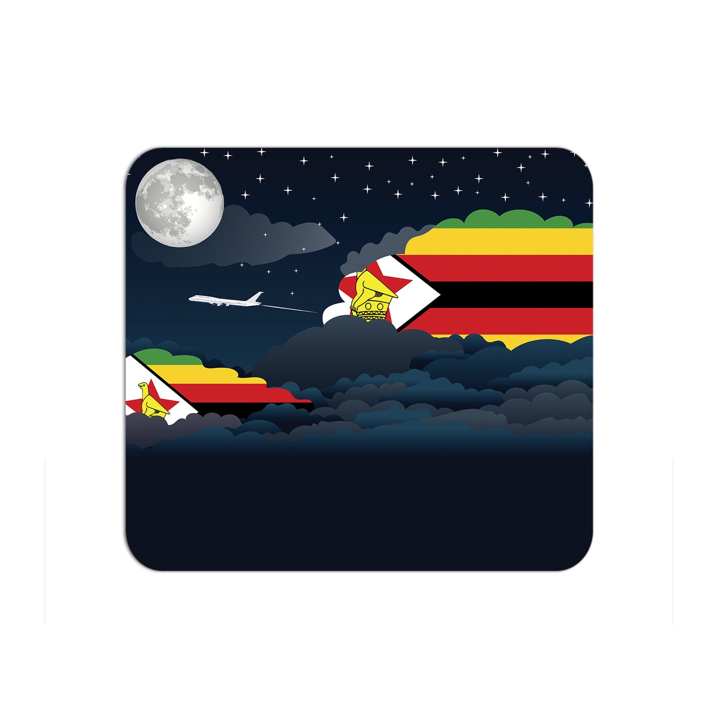 Zimbabwe Airplane Airport Flight Night Clouds Mousepad 