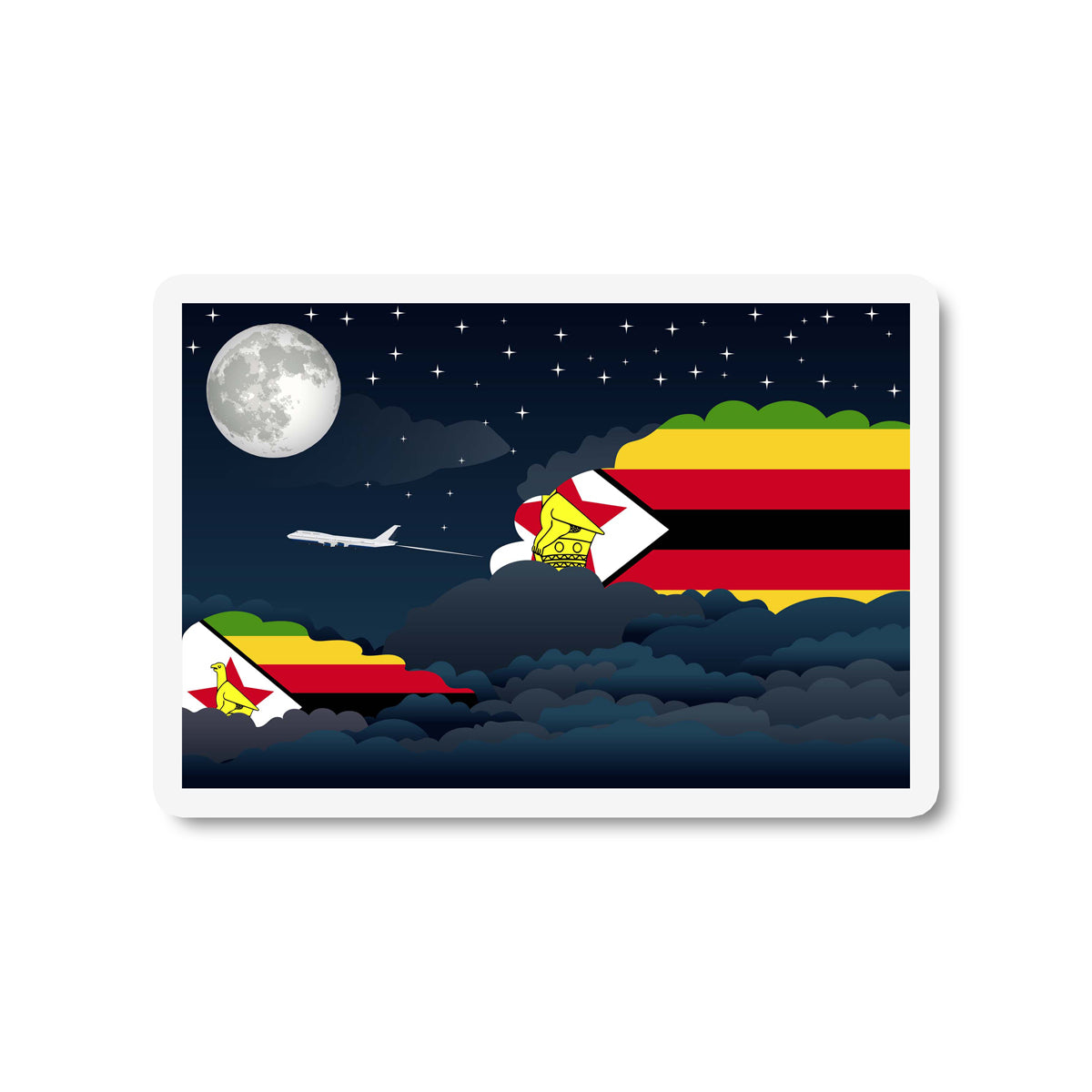 Zimbabwe Night Clouds Sticker