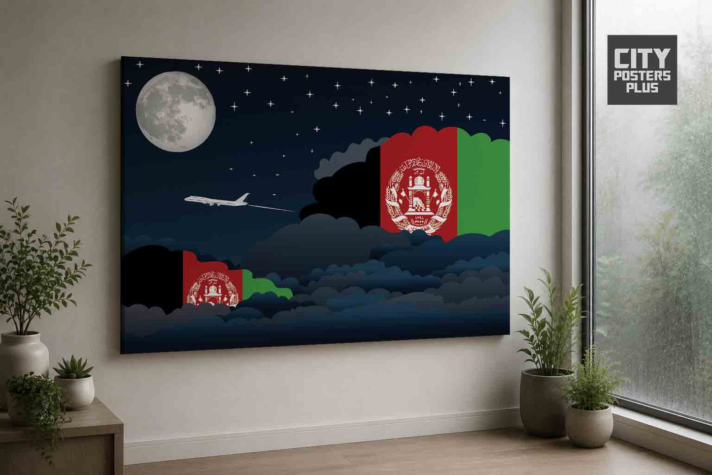 Afghanistan Night Clouds Framed Canvas Prints | Country & City Wall Art