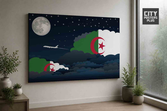 Algeria Night Clouds Framed Canvas Prints | Country & City Wall Art