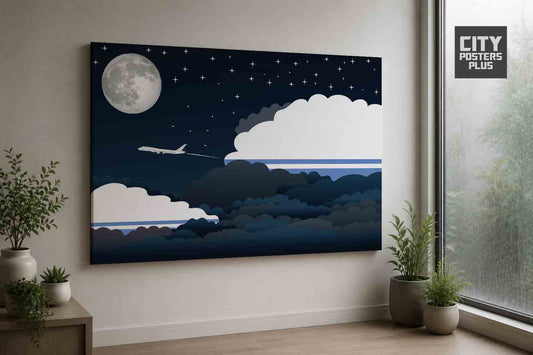 Altai Republic Night Clouds Framed Canvas Prints | Country & City Wall Art