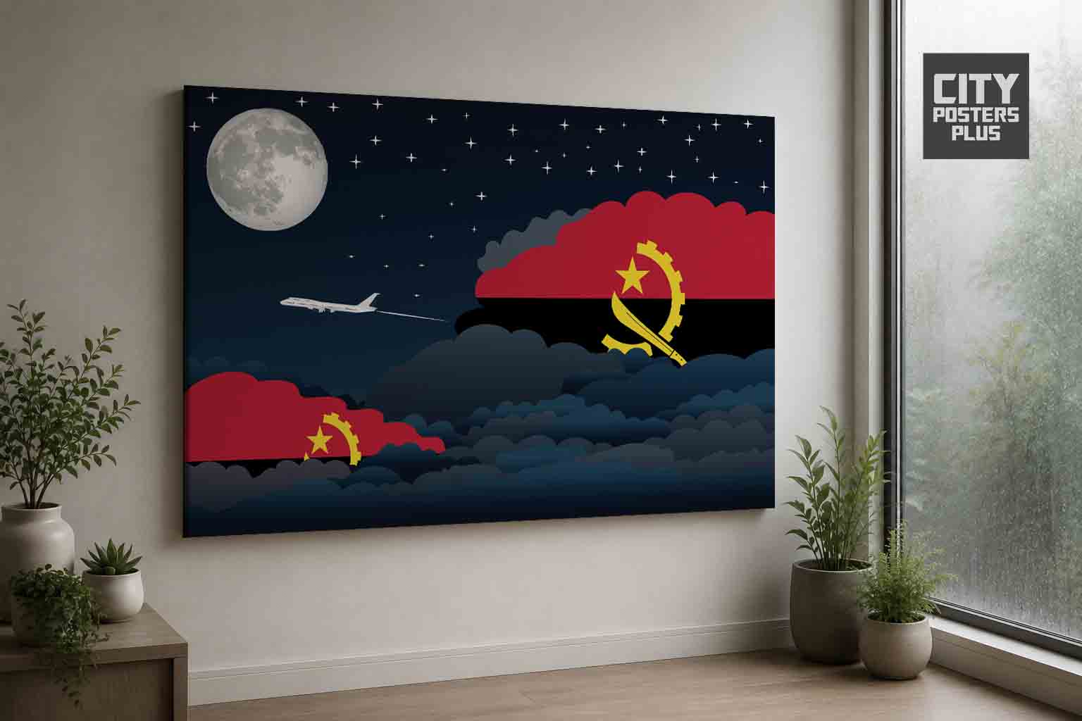 Angola Night Clouds Framed Canvas Prints | Country & City Wall Art