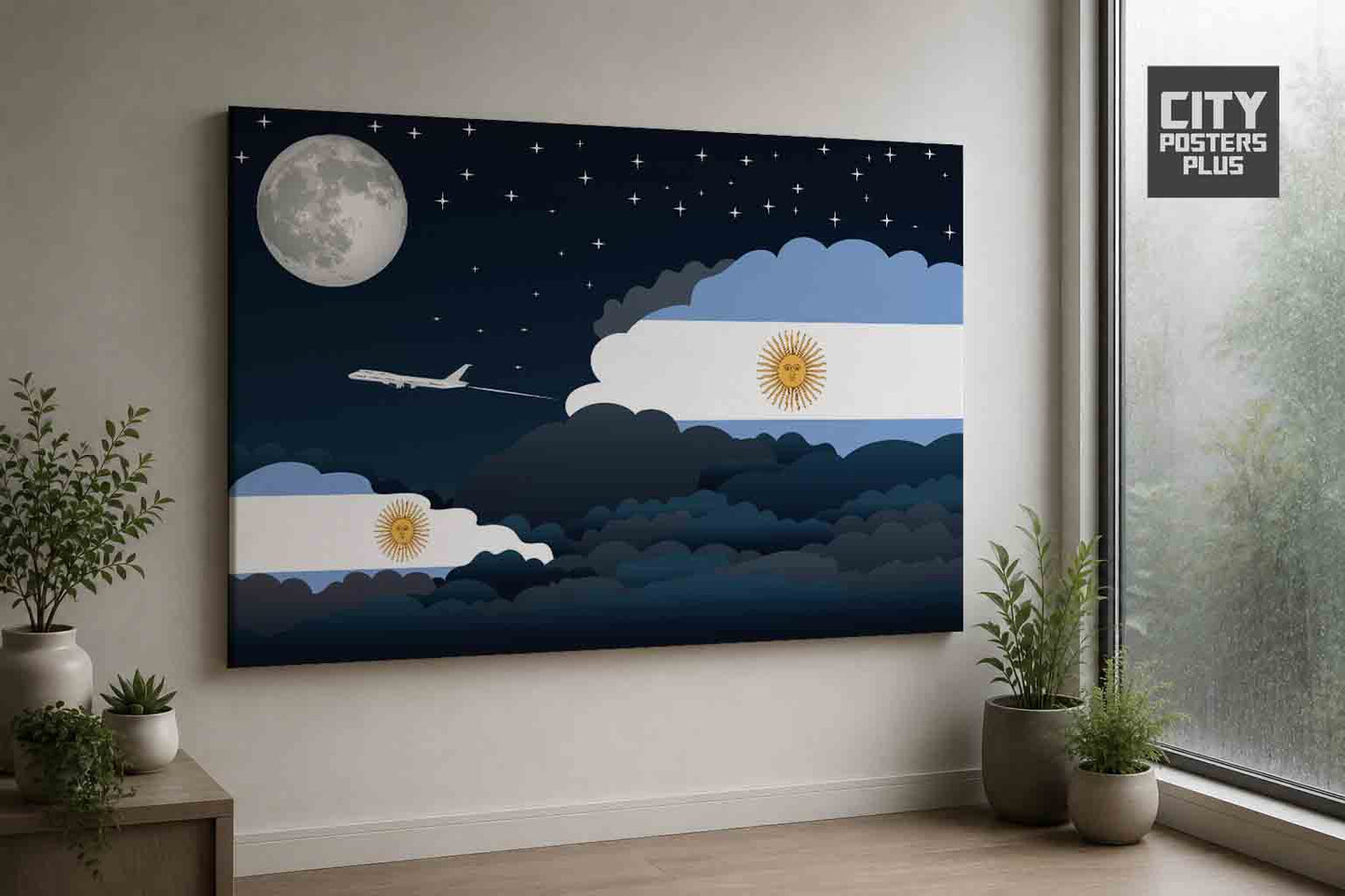 Argentina Night Clouds Framed Canvas Prints | Country & City Wall Art