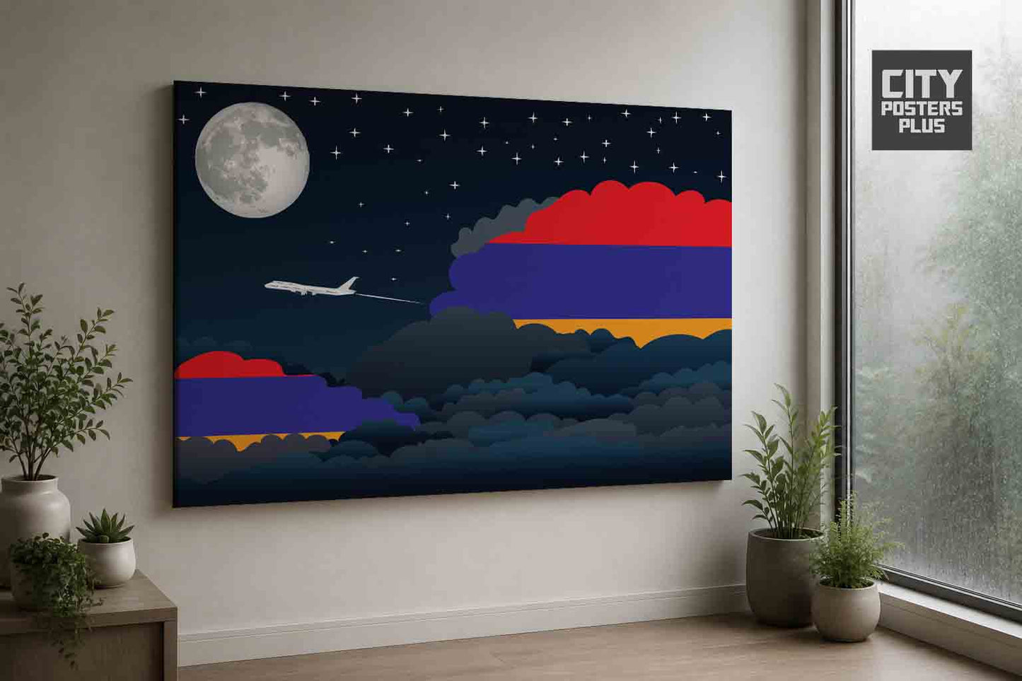 Armenia Night Clouds Framed Canvas Prints | Country & City Wall Art