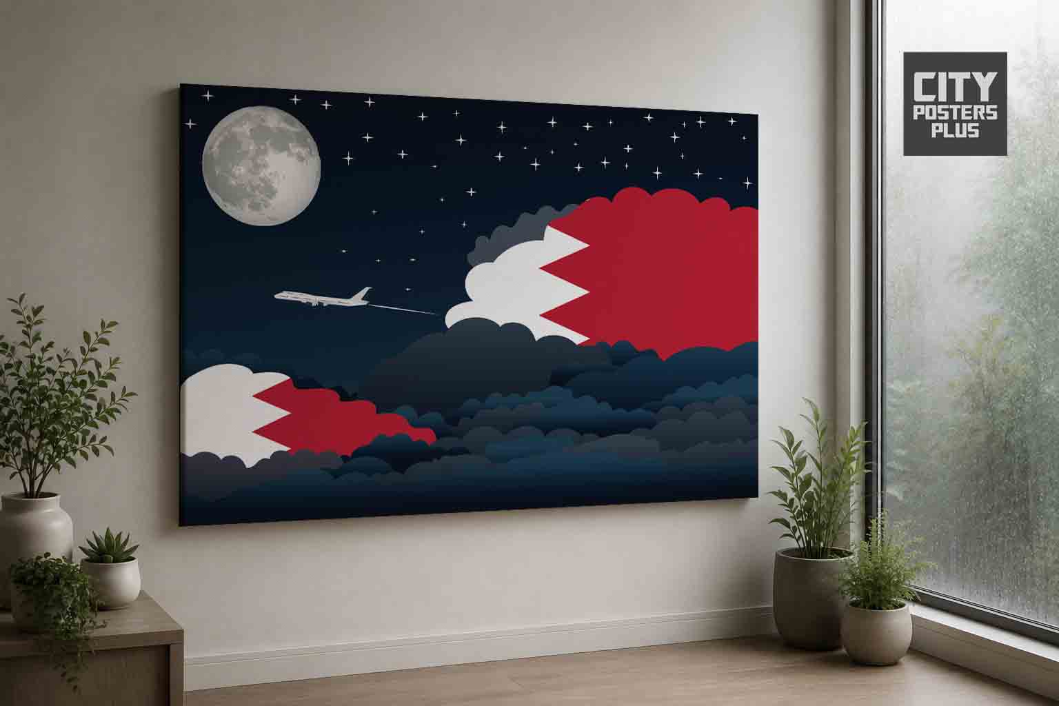 Bahrain Night Clouds Framed Canvas Prints | Country & City Wall Art