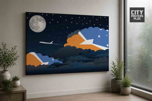 Tierra del Fuego Province - Argentina Night Clouds Framed Canvas Prints | Country & City Wall Art