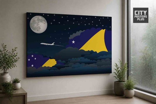 Tokelau Night Clouds Framed Canvas Prints | Country & City Wall Art