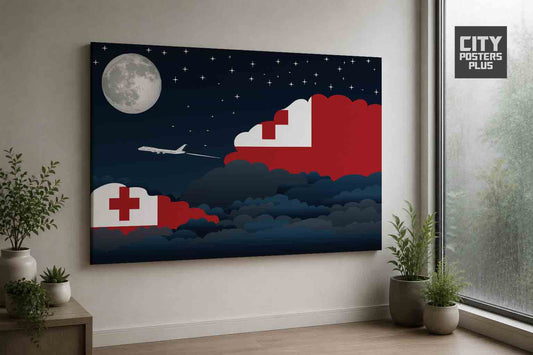Tonga Night Clouds Framed Canvas Prints | Country & City Wall Art