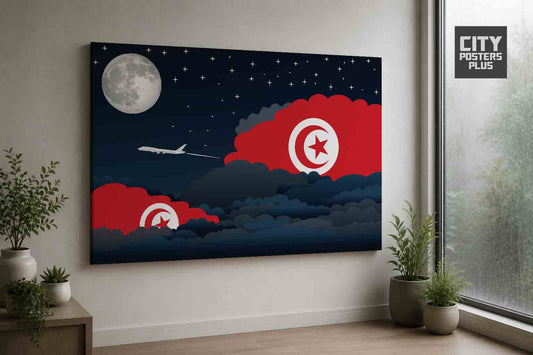 Tunisia Night Clouds Framed Canvas Prints | Country & City Wall Art