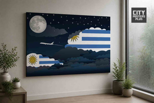 Uruguay Night Clouds Framed Canvas Prints | Country & City Wall Art