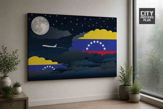 Venezuela Night Clouds Framed Canvas Prints | Country & City Wall Art
