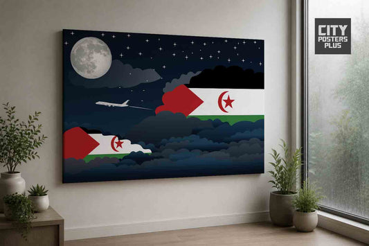 Western Sahara Night Clouds Framed Canvas Prints | Country & City Wall Art