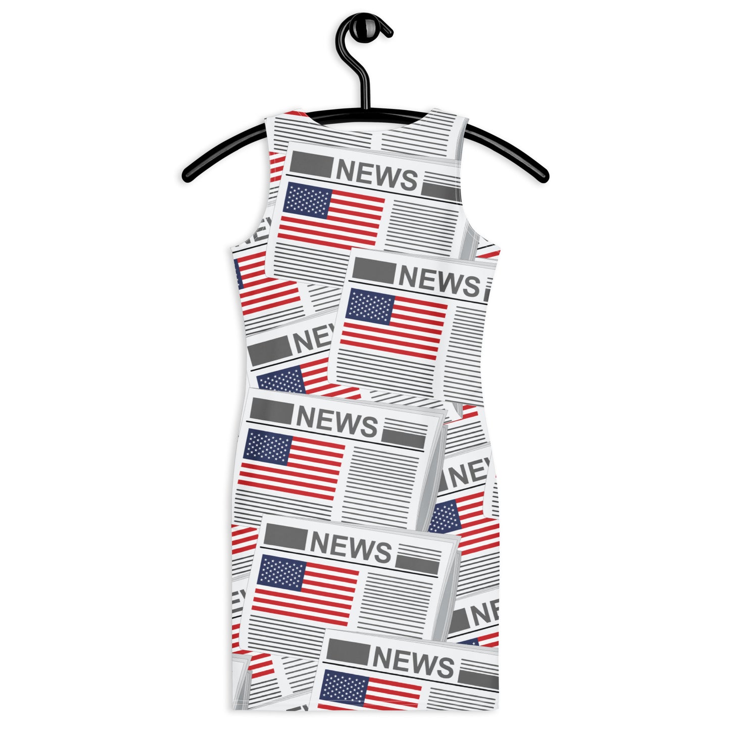 USA Newspapers Bodycon Dress (White)